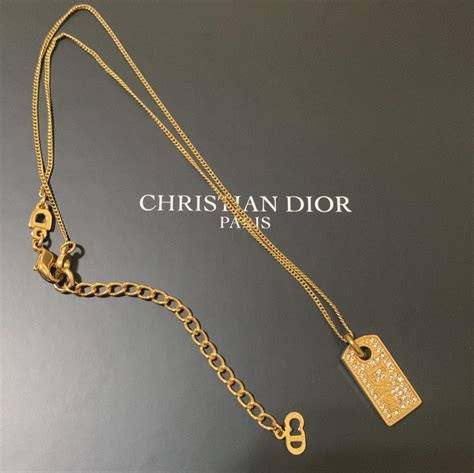 christian dior dog tag necklace|Christian Dior Pre.